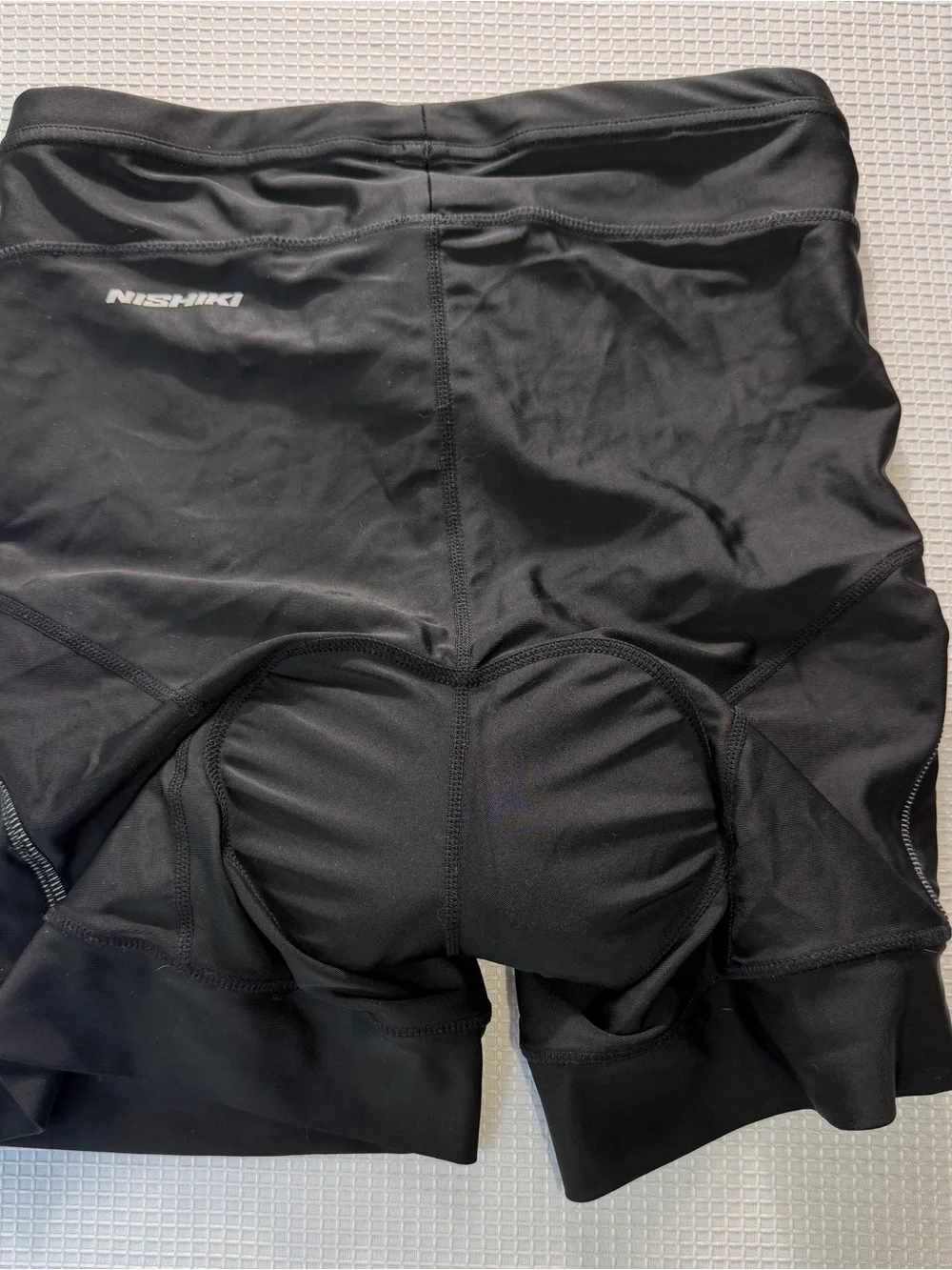 Women's Black Bike Shorts with Cushioned Seat and High Waist